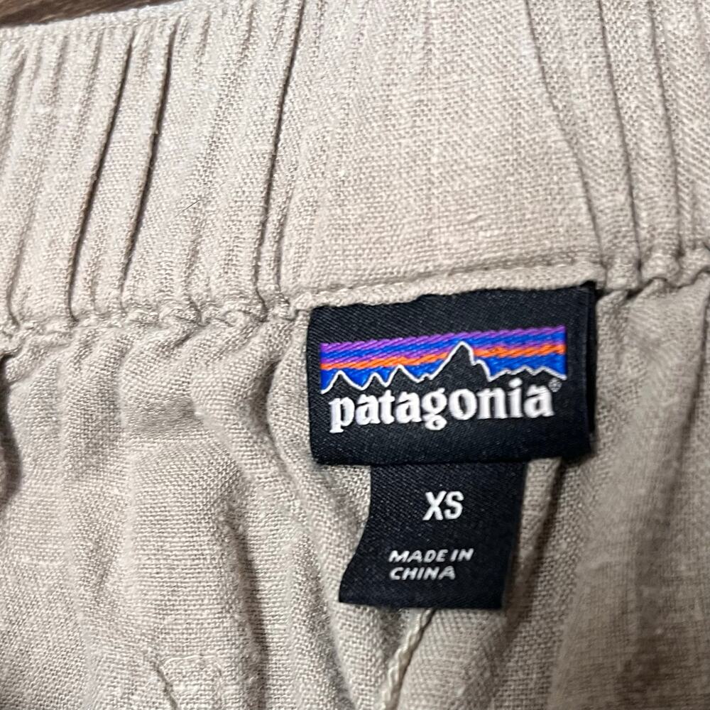 Patagonia Garden Island Short XS Beige Linen Hemp Tie Waist Coastal Summer Beach - Picture 4 of 11